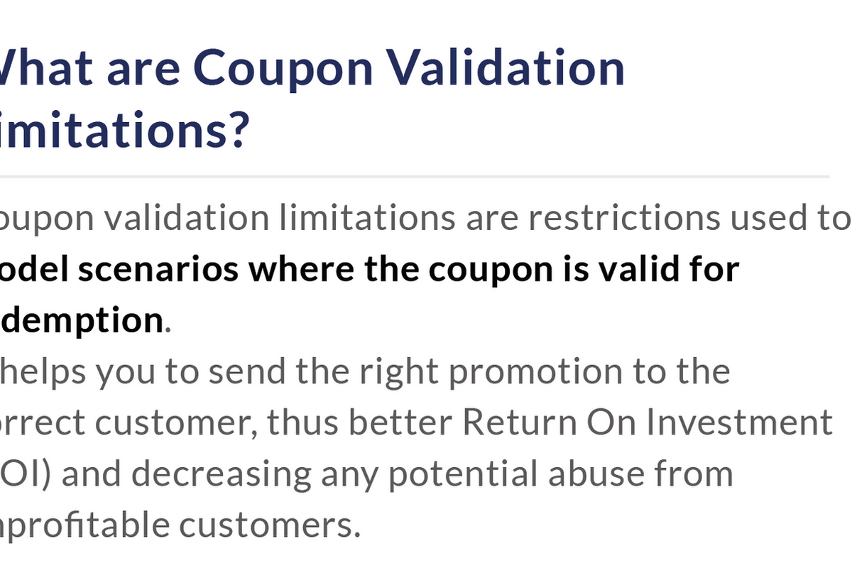 coupon marketing strategy: what are coupon validation limitations